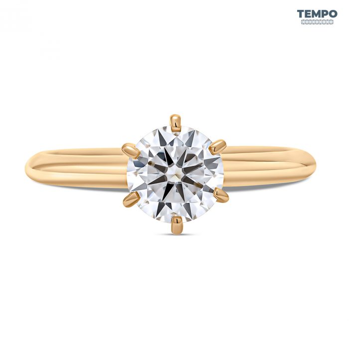 Anillo de Compromiso en Oro 10K - Estilo Tiffany - Corte Redondo 1CT - AC67 - Imagen 2