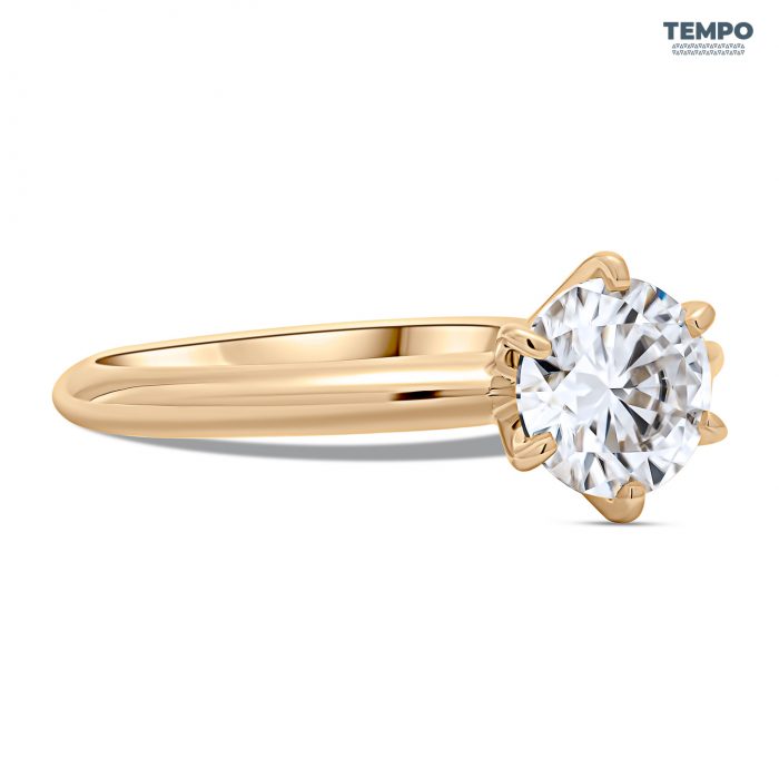 Anillo de Compromiso en Oro 10K - Estilo Tiffany - Corte Redondo 1CT - AC67 - Imagen 4