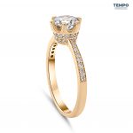 Anillo de Compromiso en Oro 10K - Solitario con Montura en Corona - AC66 - Imagen 6
