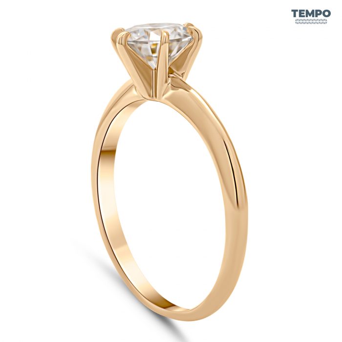 Anillo de Compromiso en Oro 10K - Estilo Tiffany - Corte Redondo 1CT - AC67 - Imagen 8