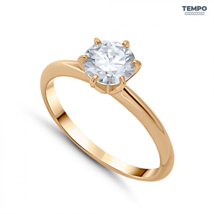 Anillo de Compromiso en Oro 10K - Estilo Tiffany - Corte Redondo 1CT - AC67 - Imagen 6
