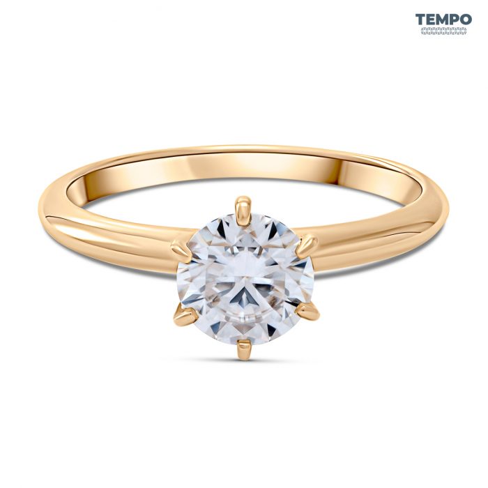 Anillo de Compromiso en Oro 10K - Estilo Tiffany - Corte Redondo 1CT - AC67 - Imagen 1