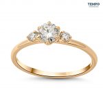 Anillos de compromiso – ORO 10K- TRES PIEDRAS AC61 - Imagen 4