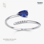 ANILLO HECHO DE PLATA 925  - AJUSTABLE AZUL- A126