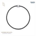 Pulsera de plata 925 | Cristal cubano | Color negro | BP63