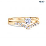 Anillos de compromiso | Anillo de promesa | ORO BLANCO | ORO AMARILLO 10K | DIAMANTE MOISSANITA | CORTE CORAZÓN | AC42 - Imagen 13