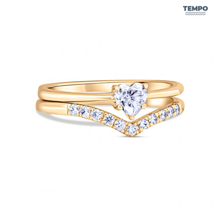 Anillos de compromiso | Anillo de promesa | ORO BLANCO | ORO AMARILLO 10K | DIAMANTE MOISSANITA | CORTE CORAZÓN | AC42 - Imagen 13
