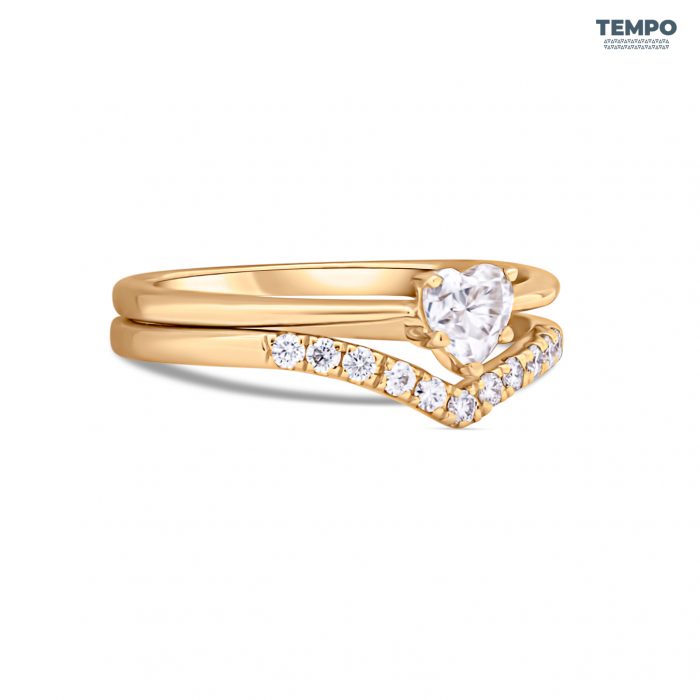 Anillos de compromiso | Anillo de promesa | ORO BLANCO | ORO AMARILLO 10K | DIAMANTE MOISSANITA | CORTE CORAZÓN | AC42 - Imagen 12
