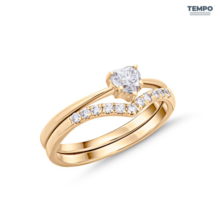 Anillos de compromiso | Anillo de promesa | ORO BLANCO | ORO AMARILLO 10K | DIAMANTE MOISSANITA | CORTE CORAZÓN | AC42 - Imagen 11