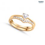 Anillos de compromiso | Anillo de promesa | ORO BLANCO | ORO AMARILLO 10K | DIAMANTE MOISSANITA | CORTE CORAZÓN | AC42 - Imagen 10