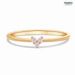 Anillo de promesa – Minimialista – Oro 10K – CORAZÓN MOISSANITA- APG1