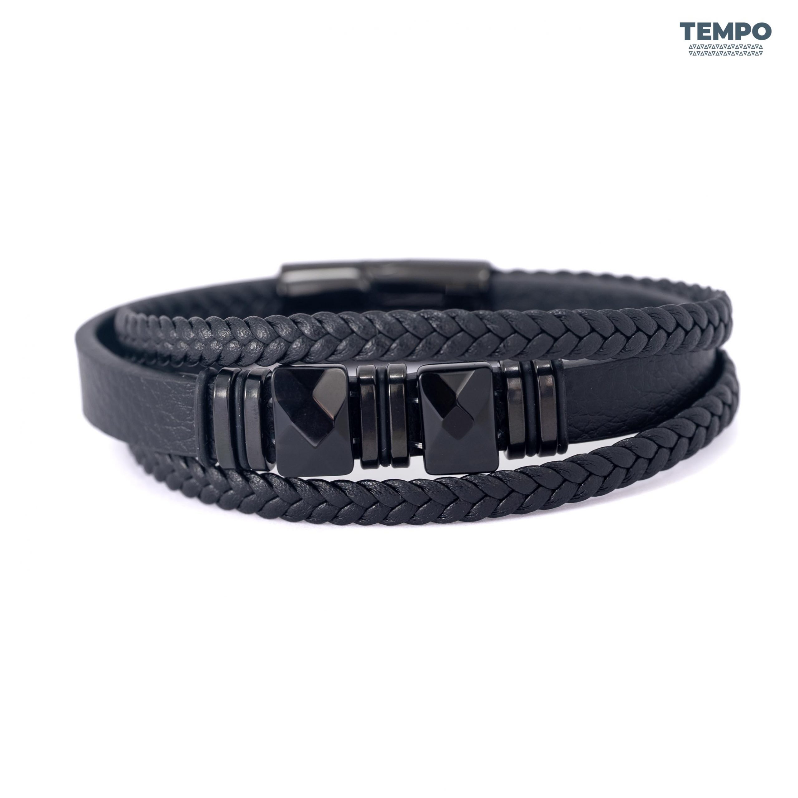 NOVIEMBRE 2025 - PULSERAS DE CUERO-1205-1 Pulsera para caballero - Piedra natural - PIEDRA ÓNIX - PN75 - Imagen 1