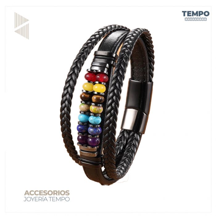 Pulsera para caballero - Piedra natural - 7 CHAKRAS - PN77 - Imagen 1