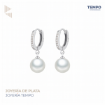 Aritos hecho de plata 925 - Perlas colgantes AA148