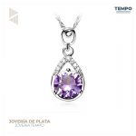 Collar de Plata 925 - COLLAR DE PLATA 925 –  GOTA MORADA CORTADA–  C182