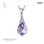 Collar de Plata 925 - COLLAR DE PLATA 925 –  GOTA AMATISTA –  C183