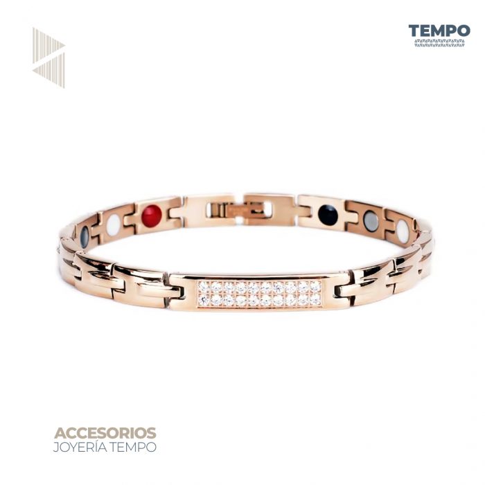 Pulsera hecha de Titanio y Acero 316 con piedras de energía curativa | PC24 - Imagen 1