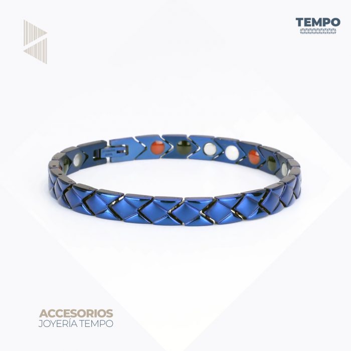 Pulsera hecha de Titanio y Acero 316 con piedras de energía curativa | PC26 - Imagen 1
