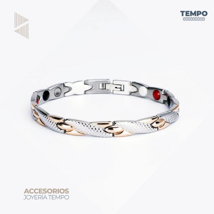 Pulsera hecha de Titanio y Acero 316 con piedras de energía curativa | PC31 - Imagen 1