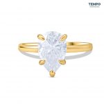 Anillo de Compromiso en Oro 10K – Corte Pera Gigante 8x12mm - AC73