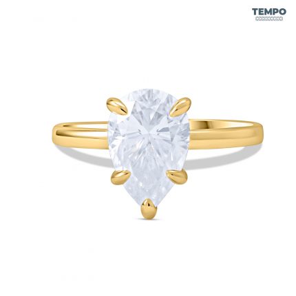 Anillo de Compromiso en Oro 10K – Corte Pera Gigante 8x12mm - AC73