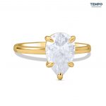 Anillo de Compromiso en Oro 10K – Corte Pera Gigante 8x12mm - AC73 - Imagen 3