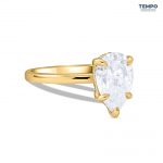 Anillo de Compromiso en Oro 10K – Corte Pera Gigante 8x12mm - AC73 - Imagen 6