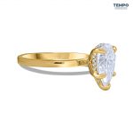 Anillo de Compromiso en Oro 10K – Corte Pera Gigante 8x12mm - AC73 - Imagen 5