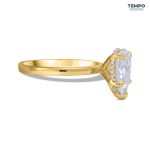 Anillo de Compromiso en Oro 10K – Corte Pera Gigante 8x12mm - AC73 - Imagen 4