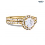 Anillo de Compromiso en Oro 10K – Halo Clásico con Moissanita - AC74 - Imagen 7