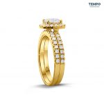Anillo de Compromiso en Oro 10K – Halo Clásico con Moissanita - AC74 - Imagen 9