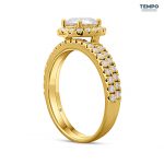 Anillo de Compromiso en Oro 10K – Halo Clásico con Moissanita - AC74 - Imagen 10