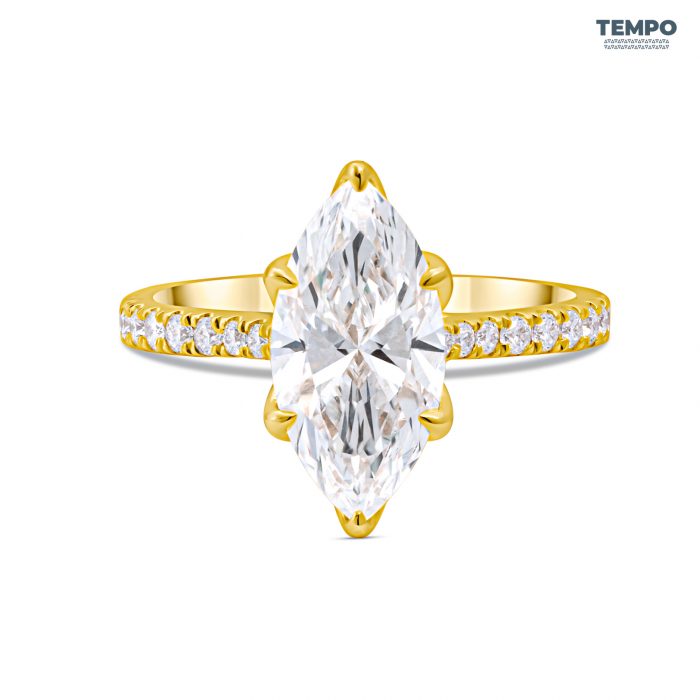 Anillo de Compromiso en Oro 10K – Corte Marquesa - AC76 - Imagen 1