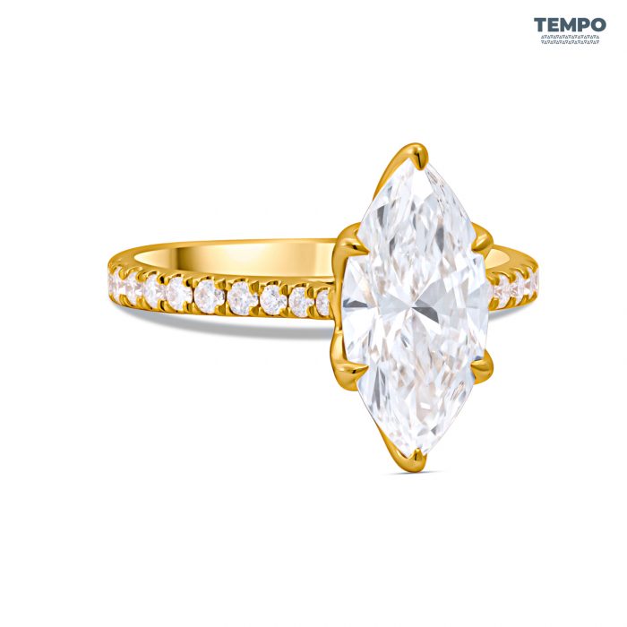 Anillo de Compromiso en Oro 10K – Corte Marquesa - AC76 - Imagen 3