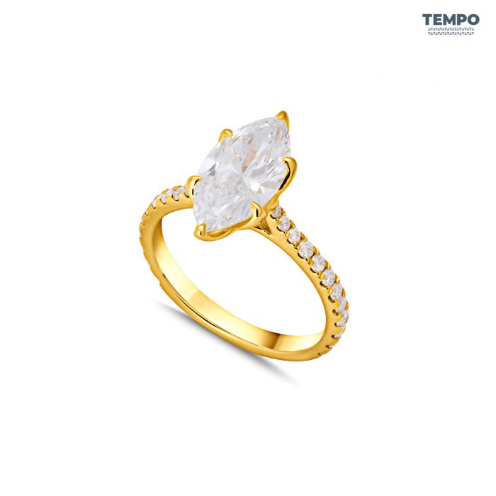 Anillo de Compromiso en Oro 10K – Corte Marquesa - AC76 - Imagen 5