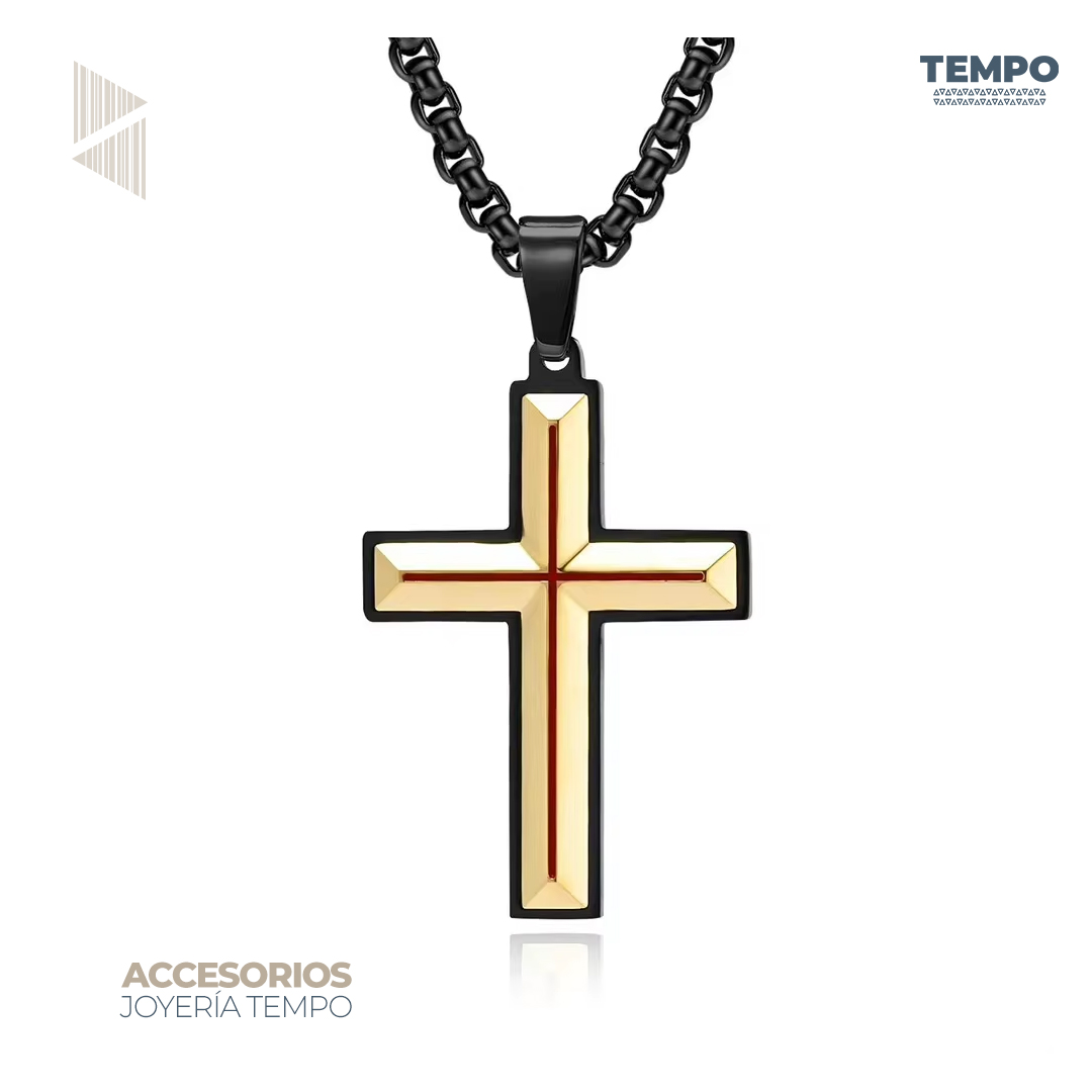 4 Collar de caballero – CRUZ GOLD EDGE BLACK C81 - Imagen 1