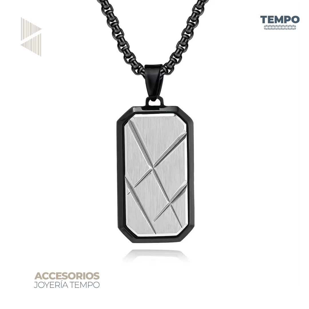 9 Collar de caballero – DOG TAG BLACK SILVER EDGE C91 - Imagen 1