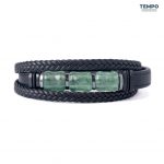 Pulsera para caballero - Piedra natural - PIEDRA GRANATE VERDE- PN73