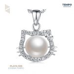 Collar de Plata 925 - COLLAR DE PLATA 925 –  HELLO KITTY CRISTAL PERLA–  C191