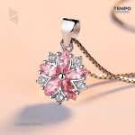 Collar de Plata 925 - COLLAR DE PLATA 925 –  COPO DE NIEVE ROSA–  C198