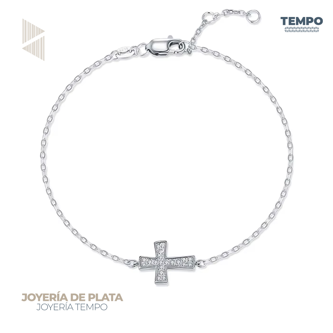 13 Pulsera de plata 92| PULSERA DE PLATA CRUZ | BP112 - Imagen 1