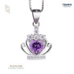 Collar de Plata 925 - COLLAR DE PLATA 925 –  CORONA REAL  MORADA–  C193