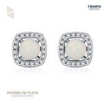Aritos hecho de plata 925 - OPALO CUSHION-   AA160