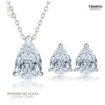 Conjunto de Plata 925 – Aritos y Collar – BLANCO – COP75