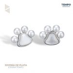 Aritos hecho de plata 925 - HUELLAS DE PERRITO PERLADO AA151