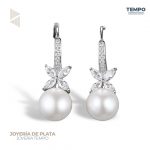 Aritos hecho de plata 925 - PERLA FLORADA  AA154