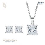 Conjunto de Plata 925 – Aritos y Collar – CORTE PRINCESA – COP81