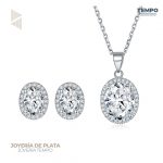 Conjunto de Plata 925 – Aritos y Collar – REDONDO– COP82