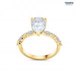 Anillo Aura Pera Deluxe – Oro corte pera 7x11mm, halo oculto y detalles exclusivos – AC77 - Imagen 8