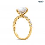 Anillo Aura Pera Deluxe – Oro corte pera 7x11mm, halo oculto y detalles exclusivos – AC77 - Imagen 7